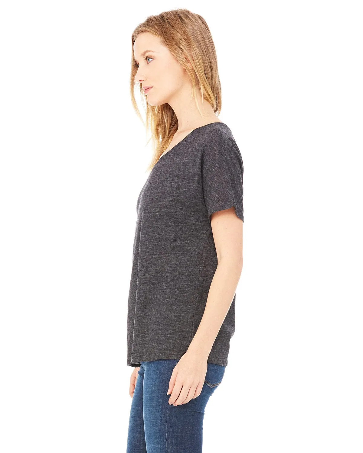 Bella Canvas Ladies Slouchy T-Shirt | Chrcl Blk Slub