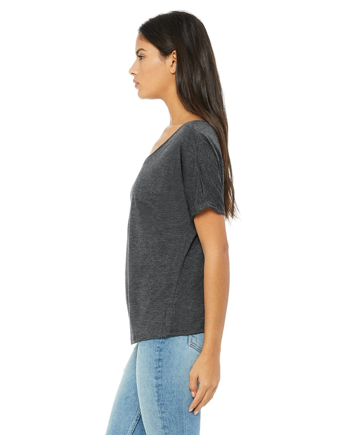 Bella Canvas Ladies Slouchy T-Shirt | Dark Gry Heather