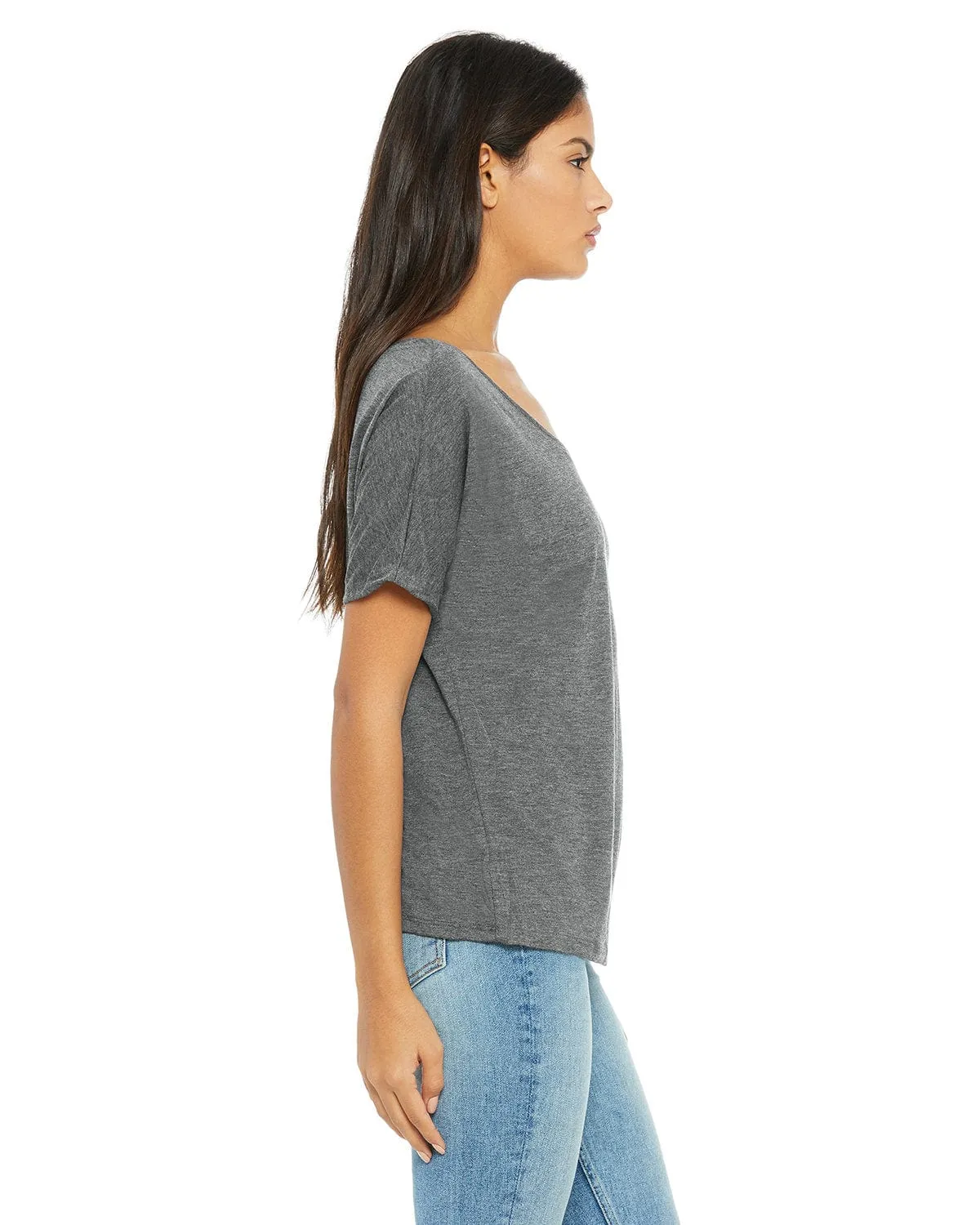 Bella Canvas Ladies Slouchy T-Shirt | Grey Triblend