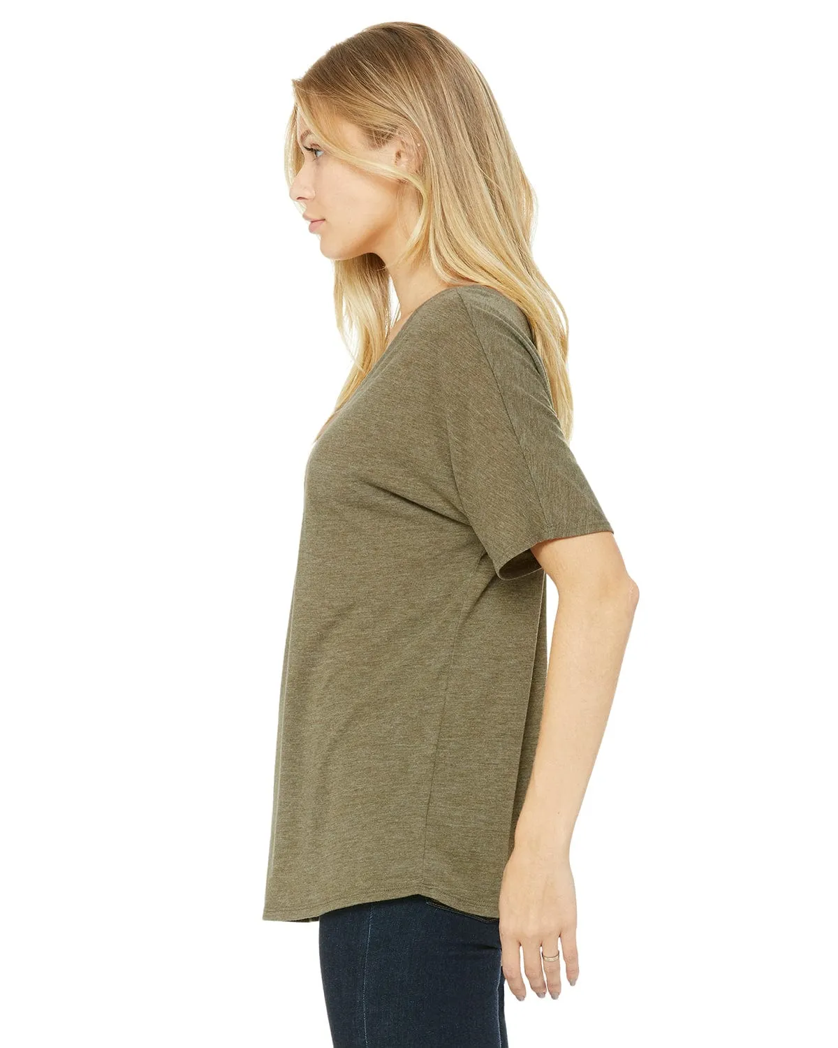 Bella Canvas Ladies Slouchy T-Shirt | Heather Olive