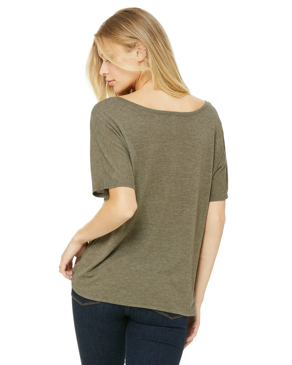 Bella Canvas Ladies Slouchy T-Shirt | Heather Olive