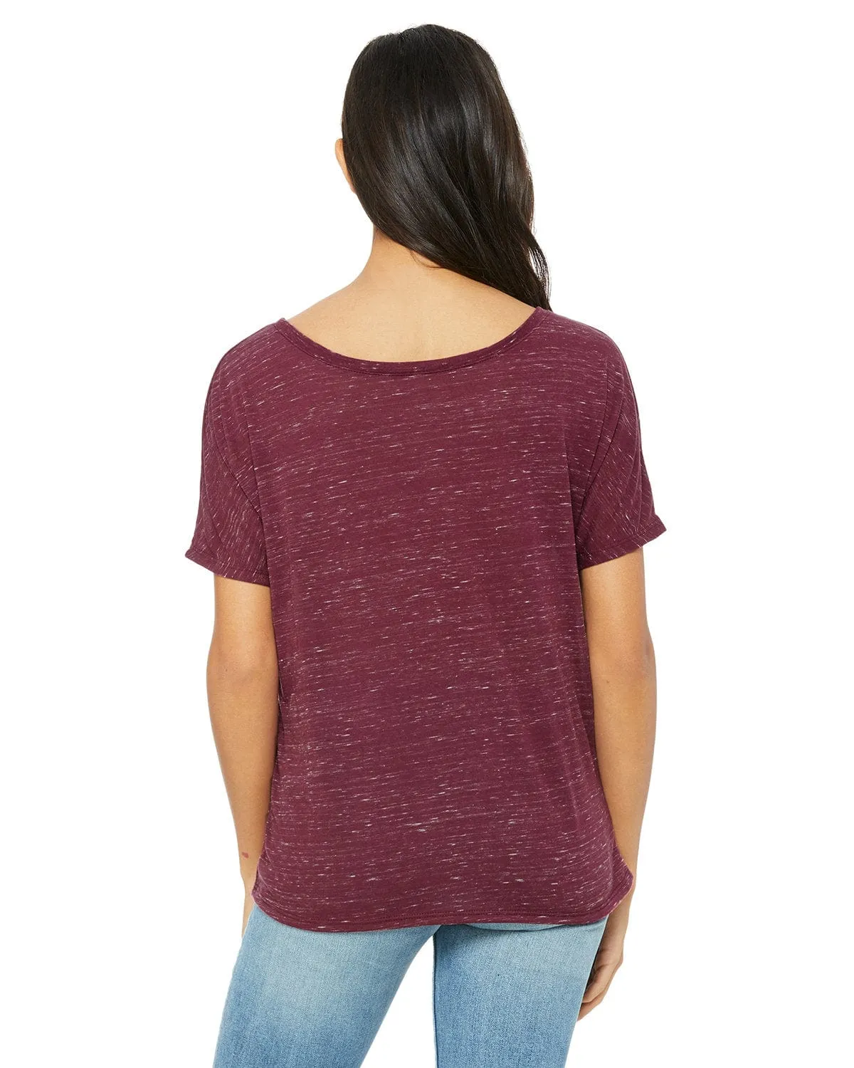 Bella Canvas Ladies Slouchy T-Shirt | Maroon Marble