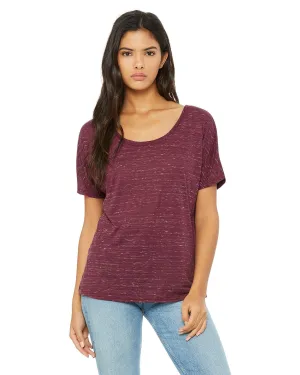 Bella Canvas Ladies Slouchy T-Shirt | Maroon Marble