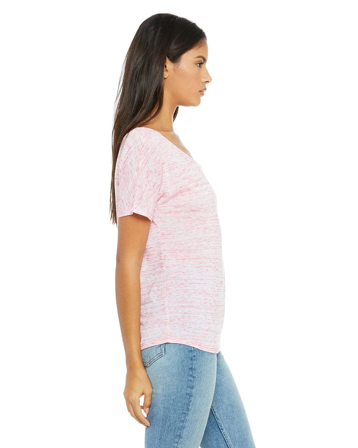 Bella Canvas Ladies Slouchy T-Shirt | Red Marble