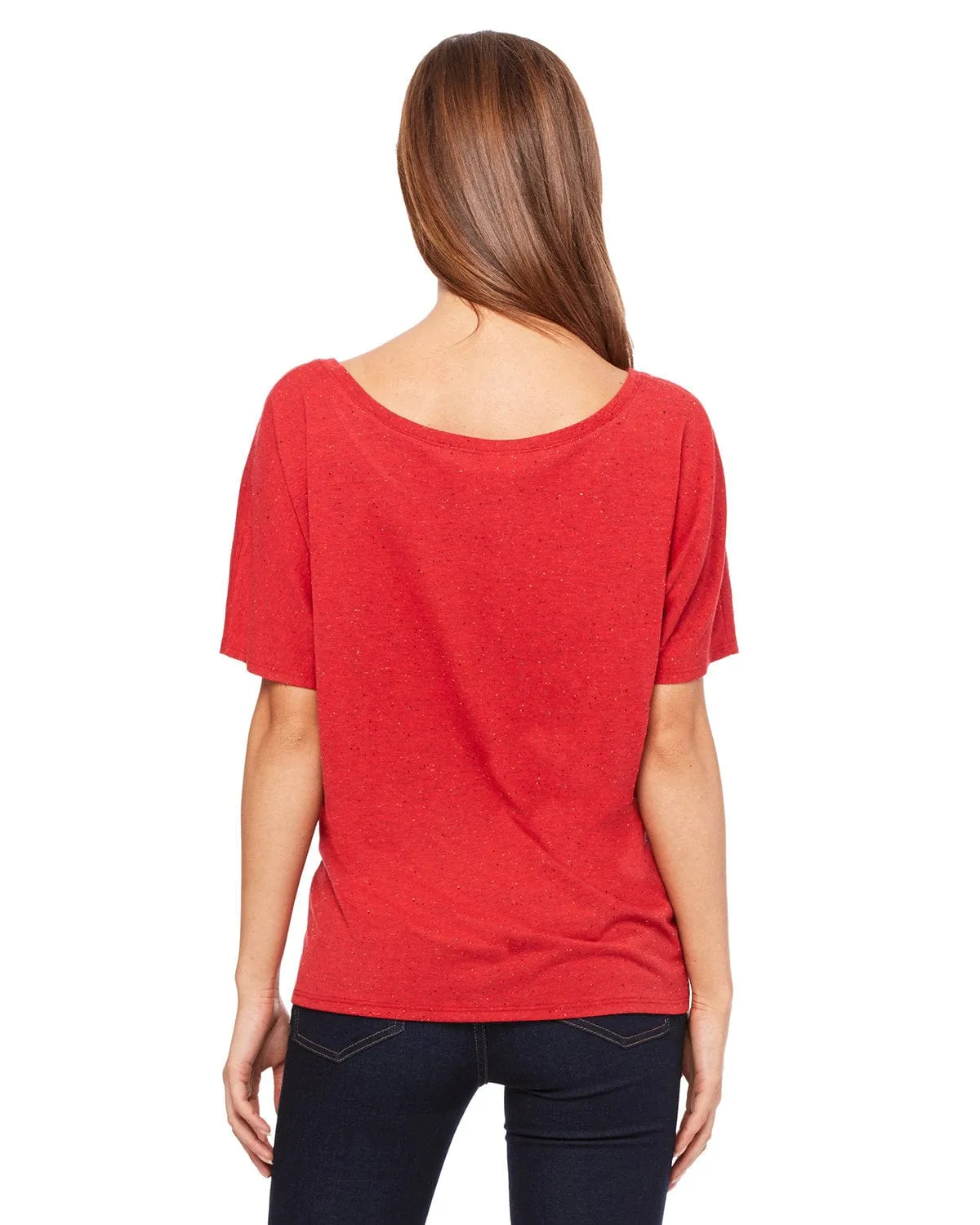 Bella Canvas Ladies Slouchy T-Shirt | Red Speckled