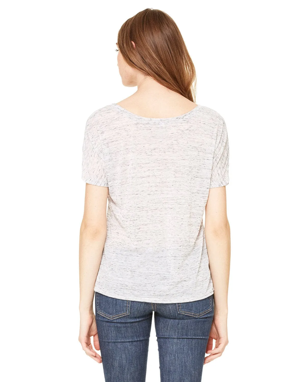 Bella Canvas Ladies Slouchy T-Shirt | White Marble