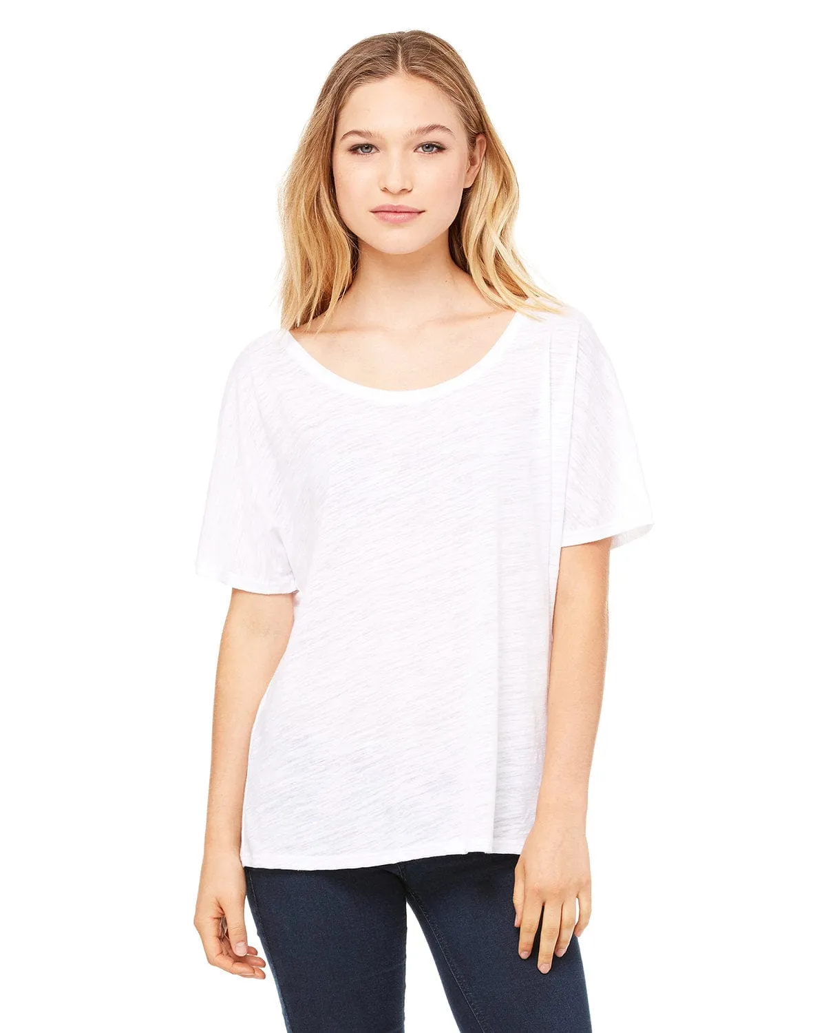 Bella Canvas Ladies Slouchy T-Shirt | White Slub