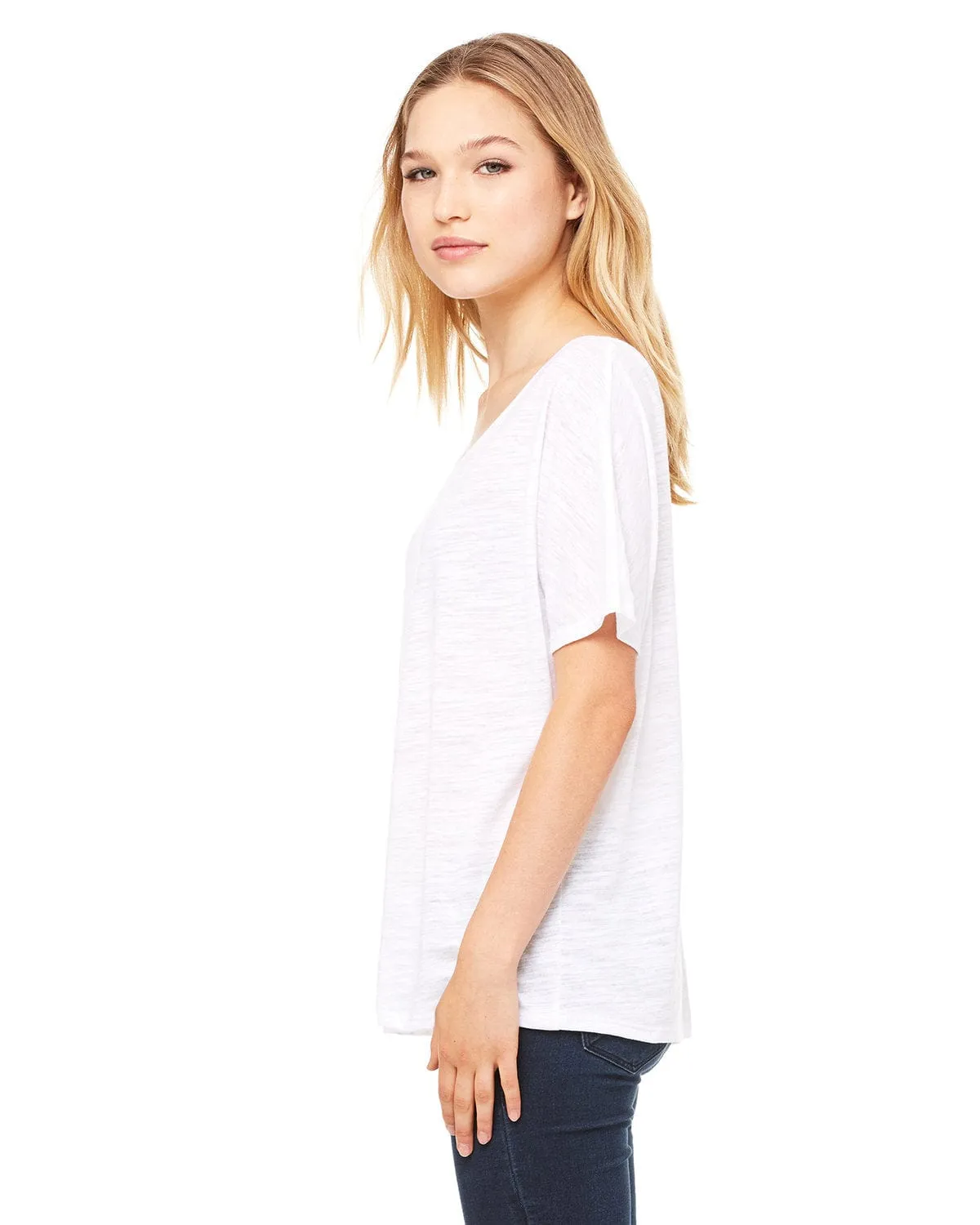 Bella Canvas Ladies Slouchy T-Shirt | White Slub