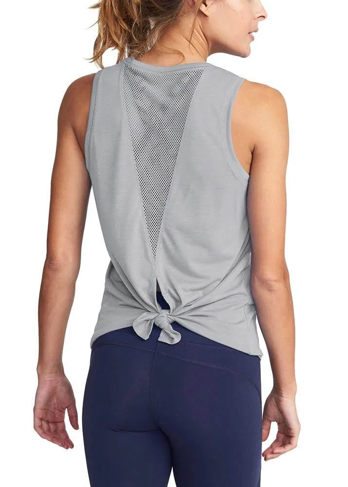 Bestisun Workout Shirts Athletic Tank Tops Workout Tank Tops Backless Tops Workout Shirts for Women Gray S