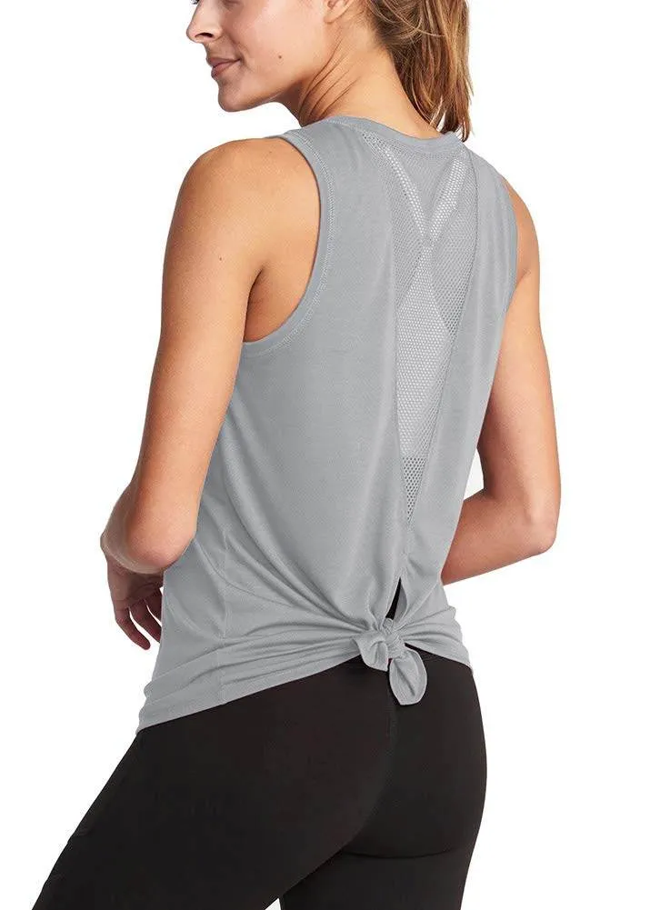 Bestisun Workout Shirts Athletic Tank Tops Workout Tank Tops Backless Tops Workout Shirts for Women Gray S