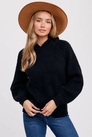 Black Cozy Sweater Hoodie