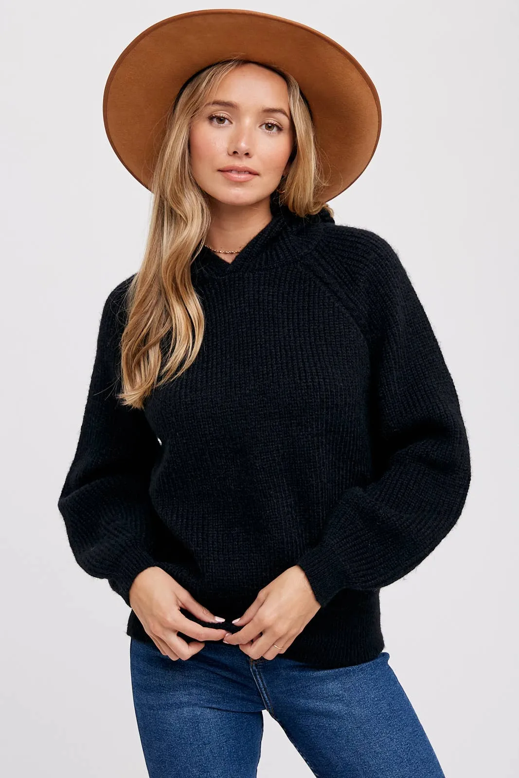 Black Cozy Sweater Hoodie