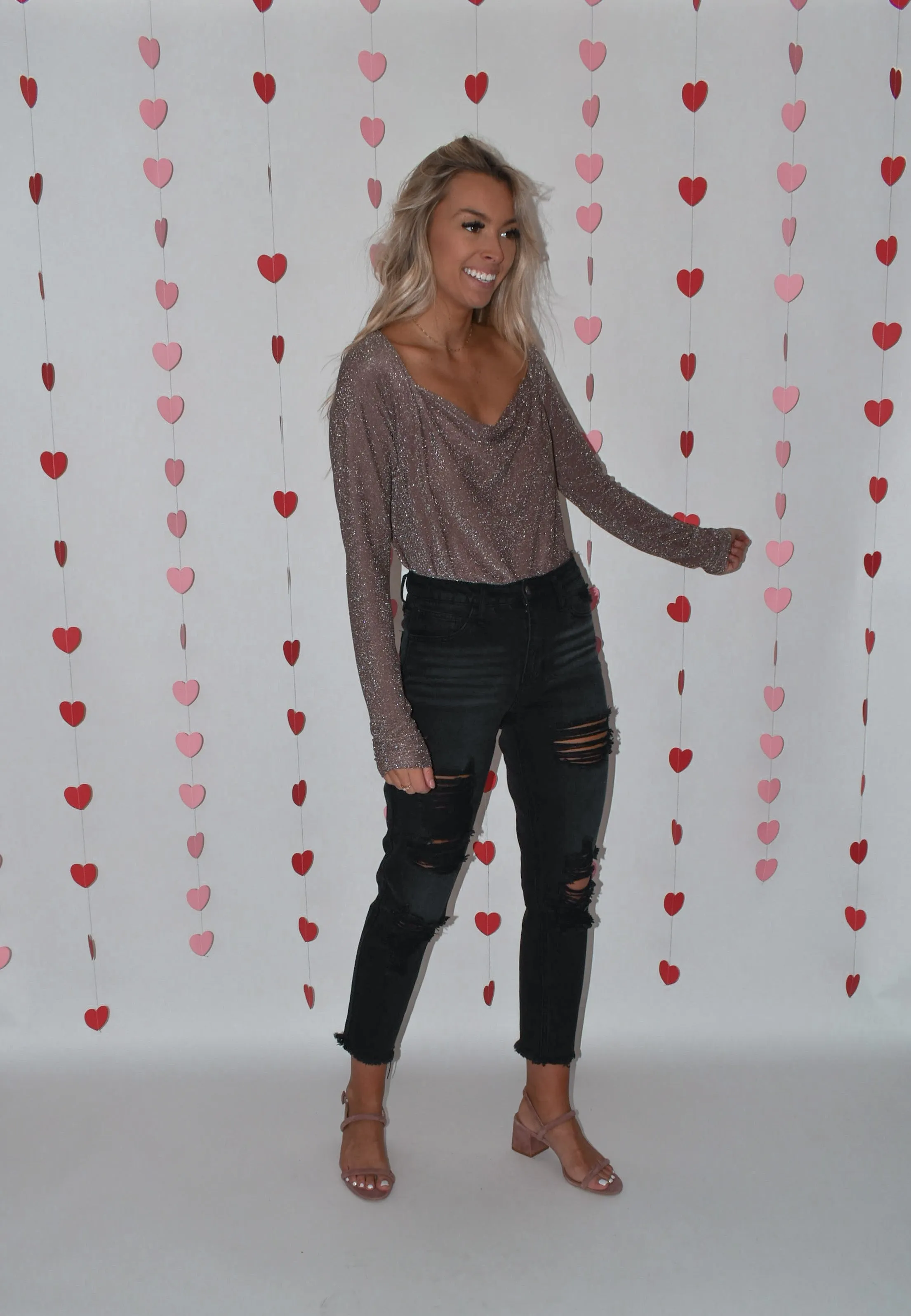 Black Distressed Mom Jeans