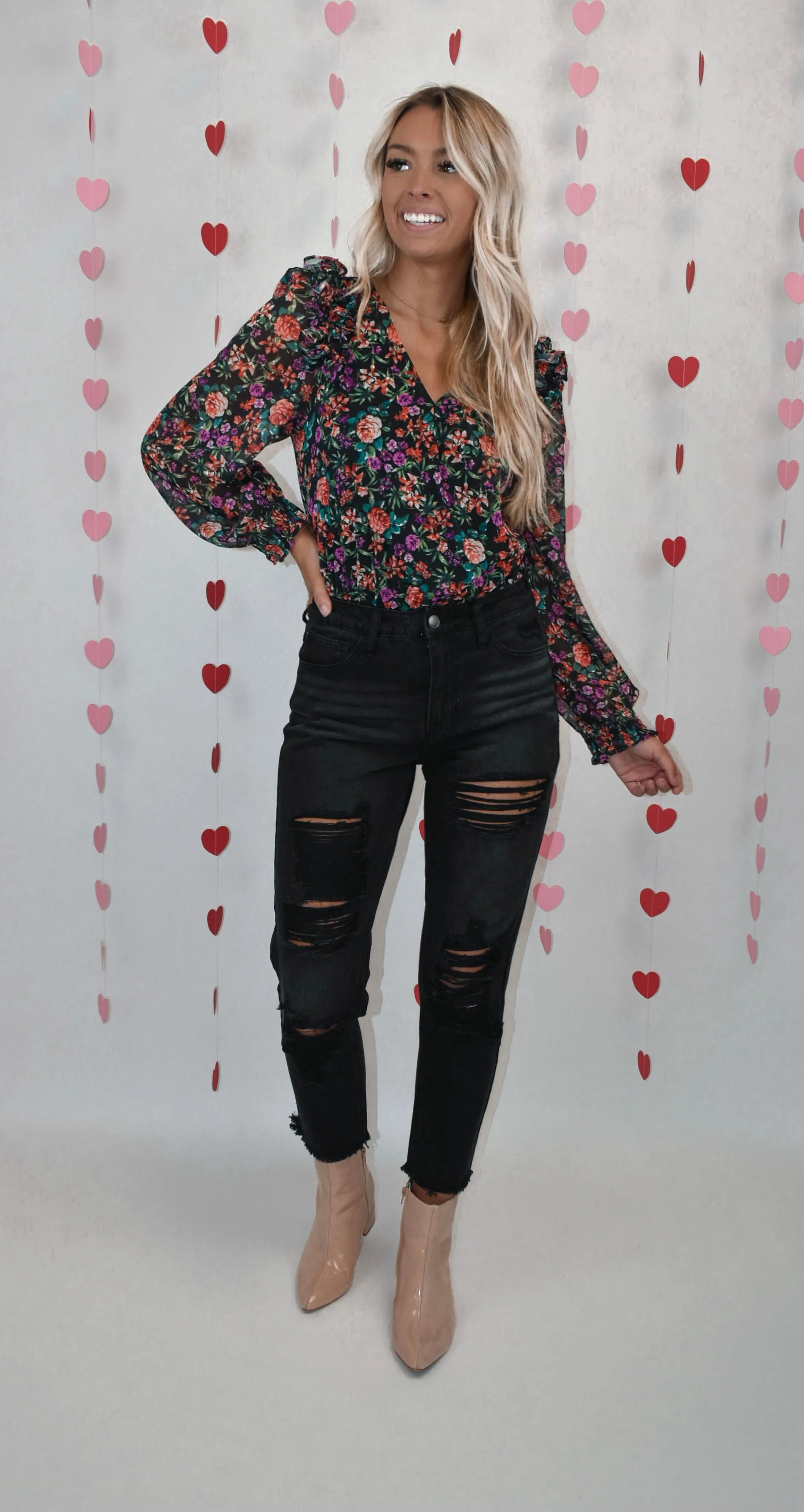 Black Distressed Mom Jeans