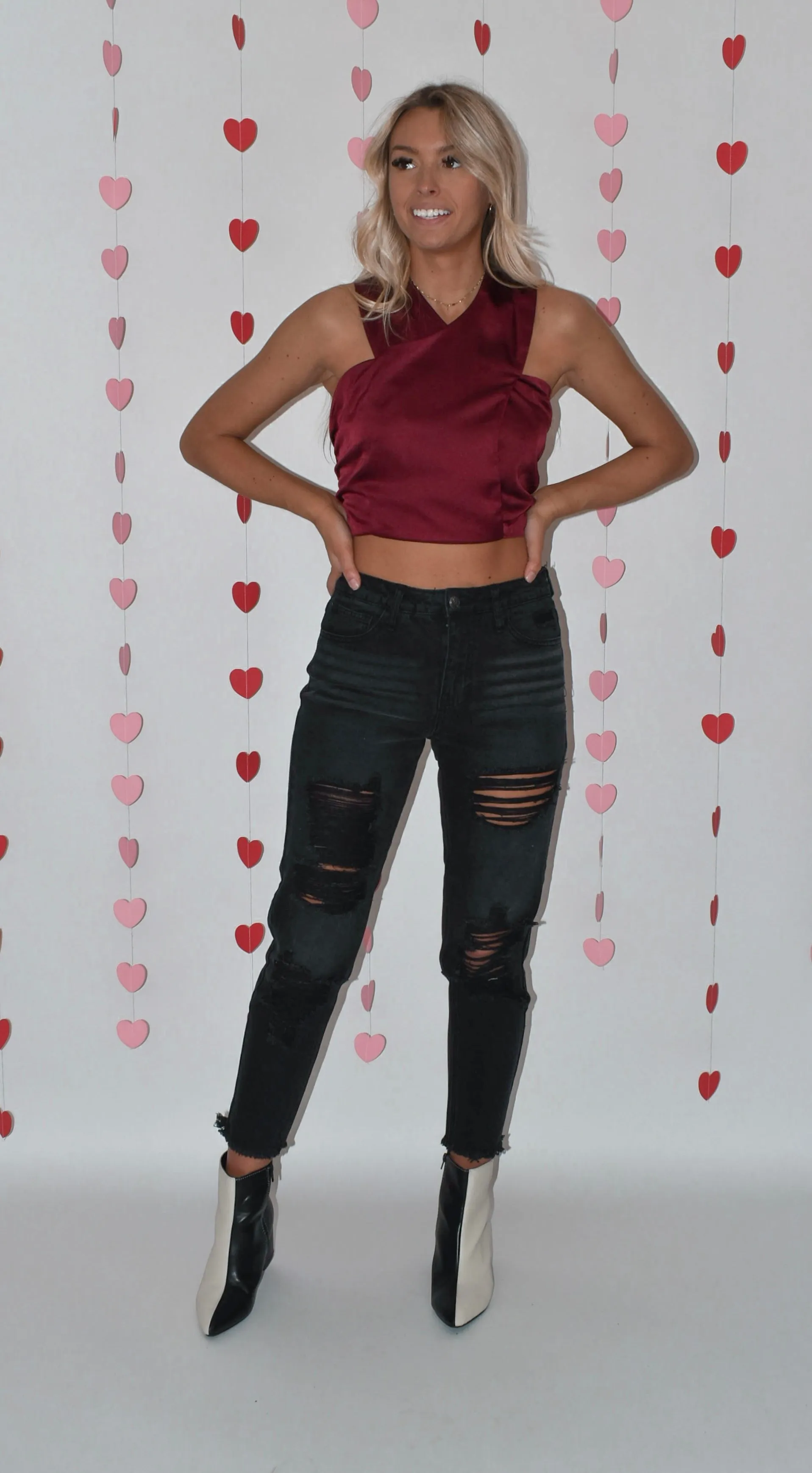 Black Distressed Mom Jeans
