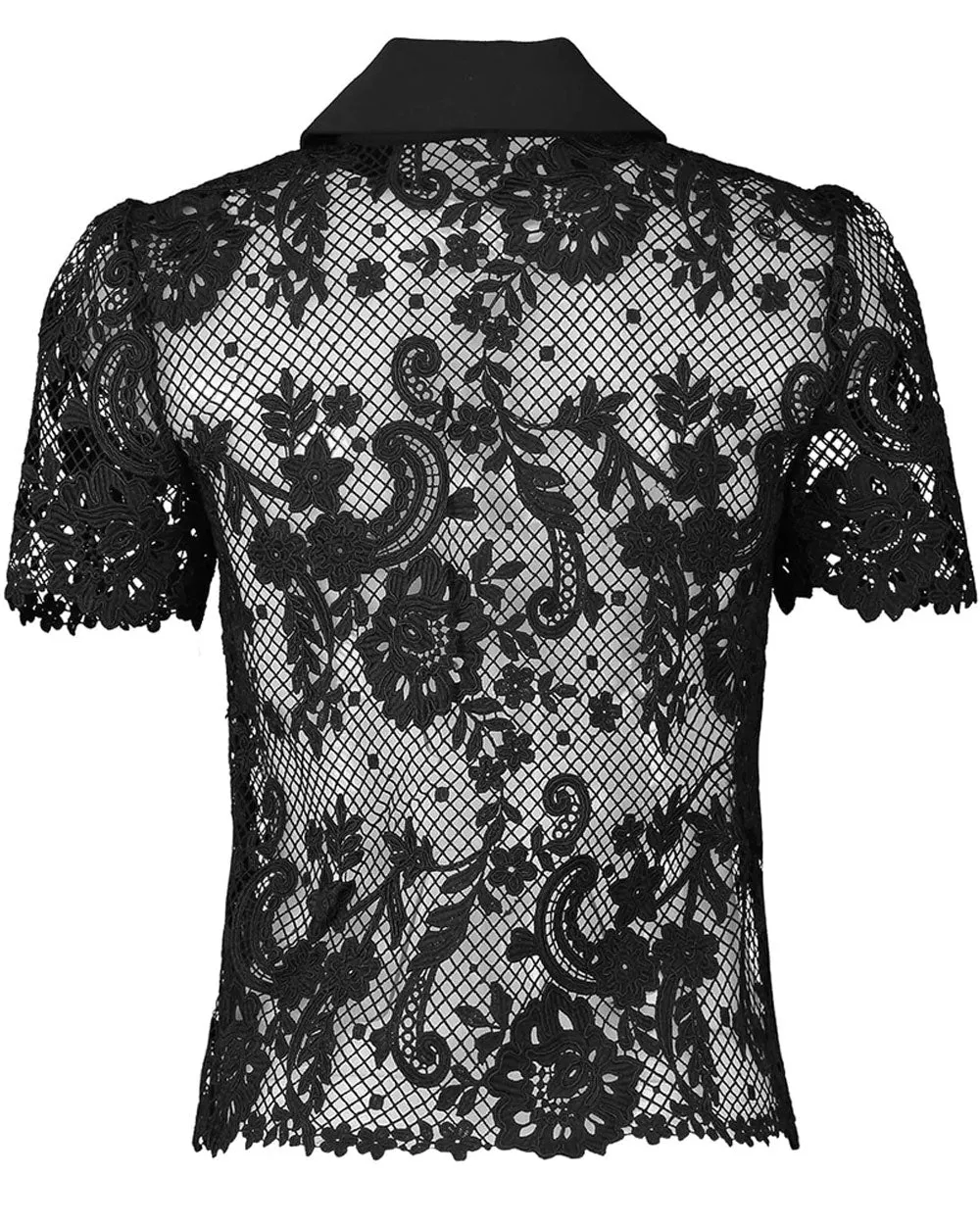 Black Lace Bow Top