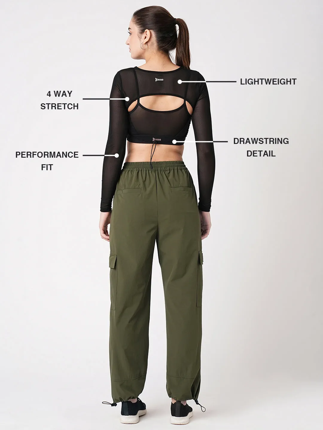 Black Mesh Open Back Tee