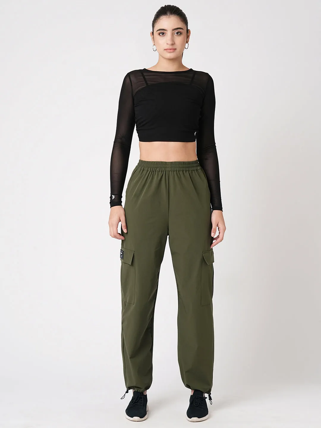 Black Mesh Open Back Tee