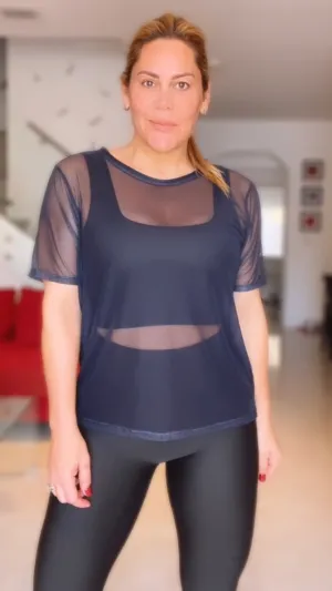 Black Mesh Tshirt