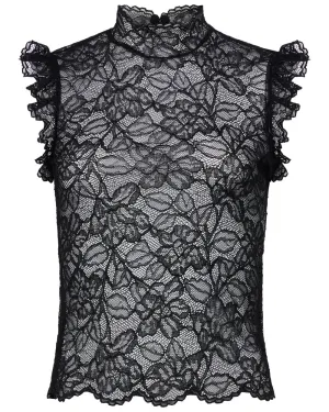 Black Short Sleeve Lace Kaila Top