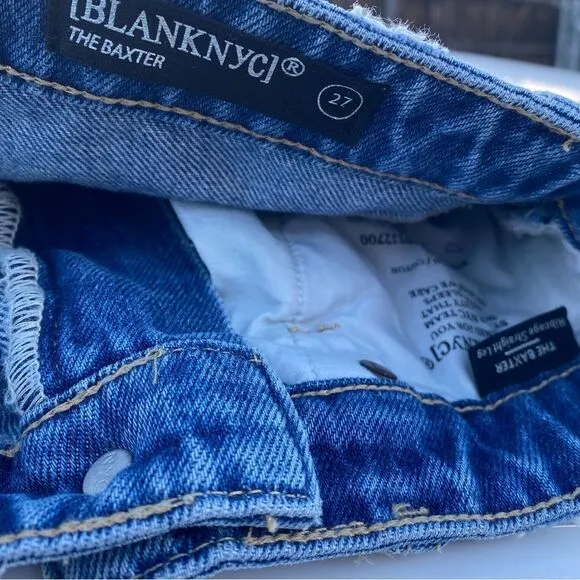 Blank NYC at Nordstrom The Baxter Ribcage Wide Leg Cropped Distressed Mom Jeans