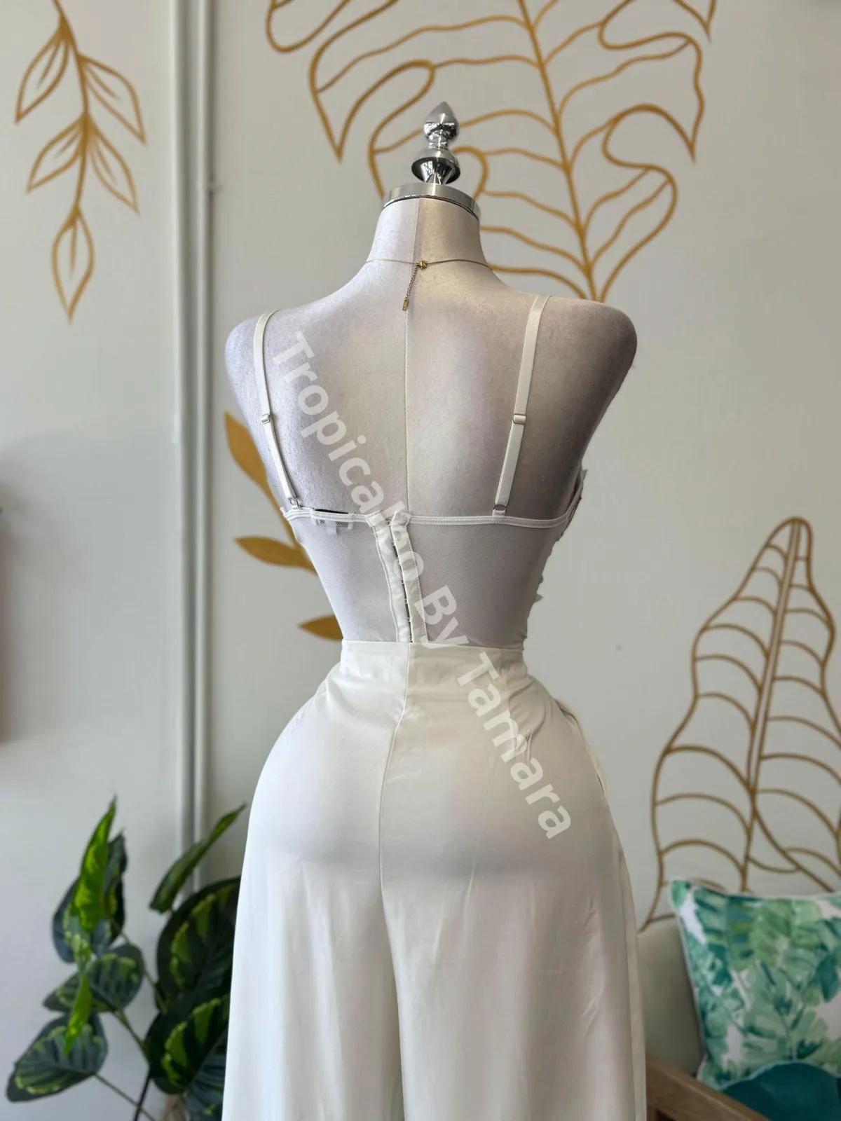 Blooming Whispers Mesh Leaves Corset