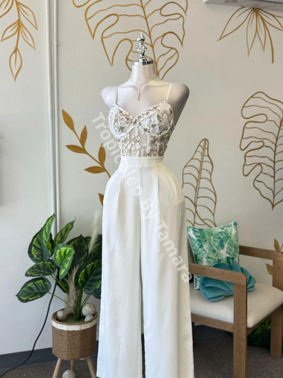 Blooming Whispers Mesh Leaves Corset