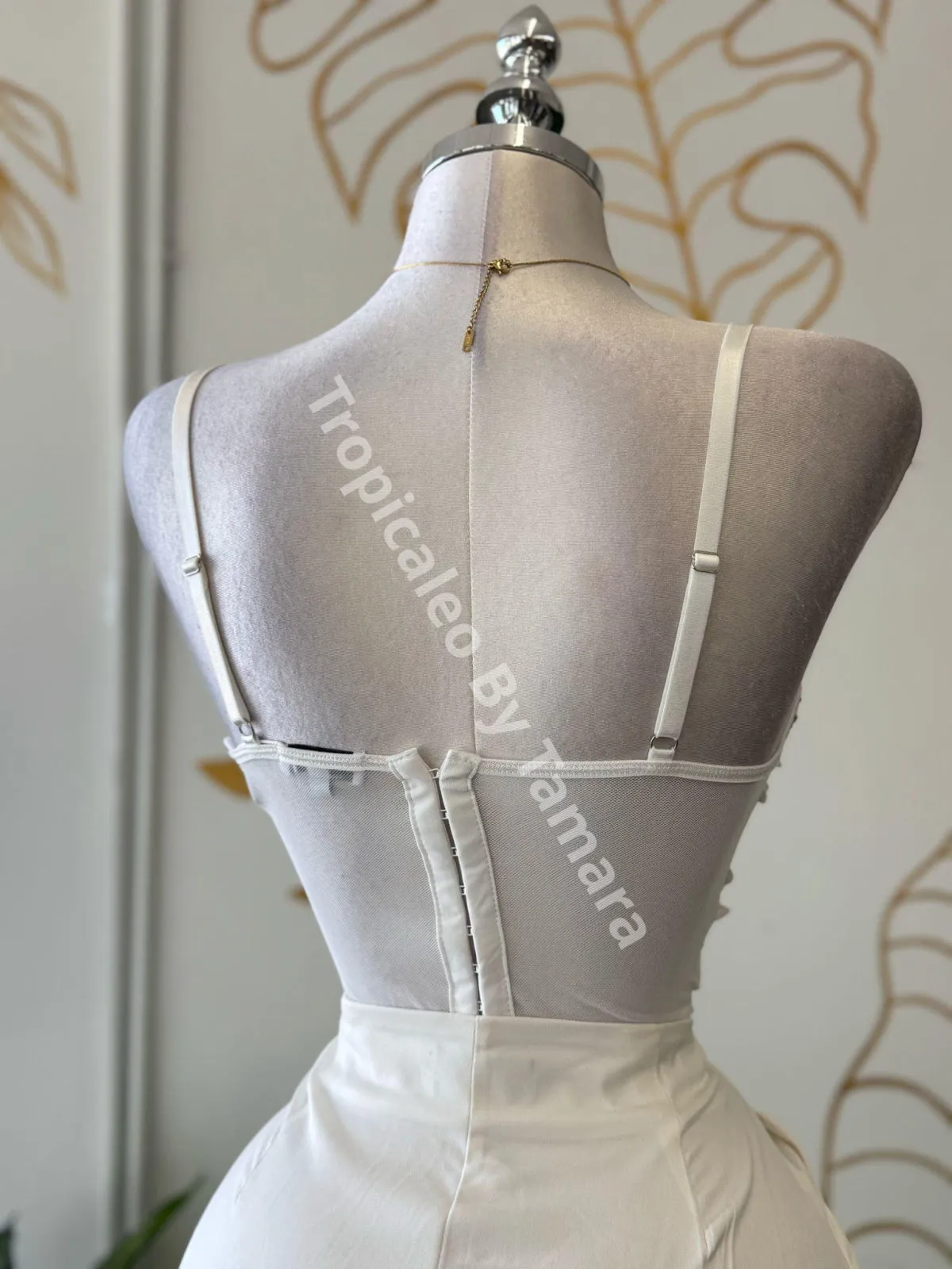 Blooming Whispers Mesh Leaves Corset