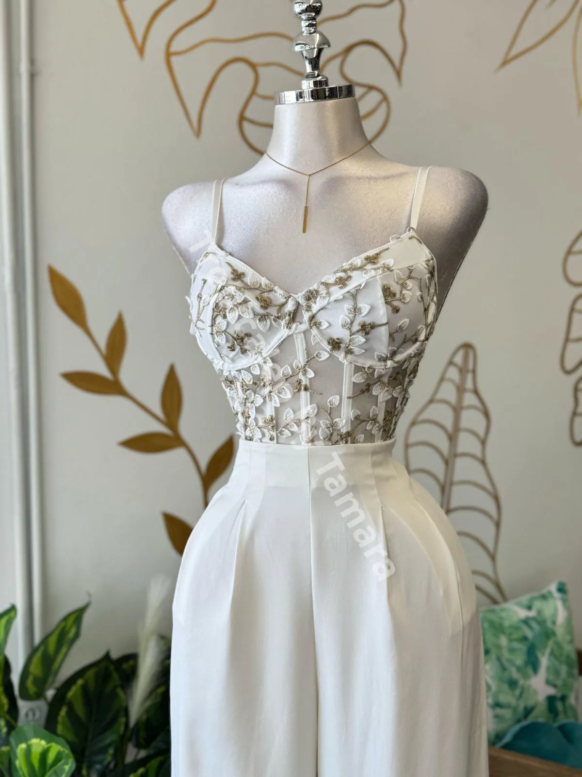 Blooming Whispers Mesh Leaves Corset