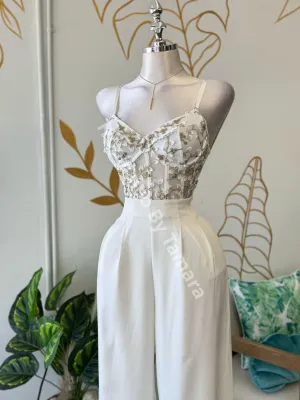 Blooming Whispers Mesh Leaves Corset