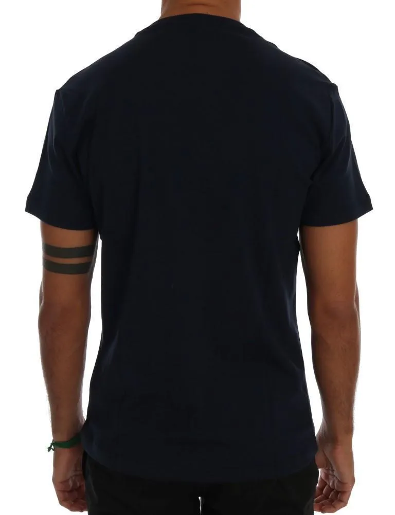 Blue Cotton Crewneck T-Shirt