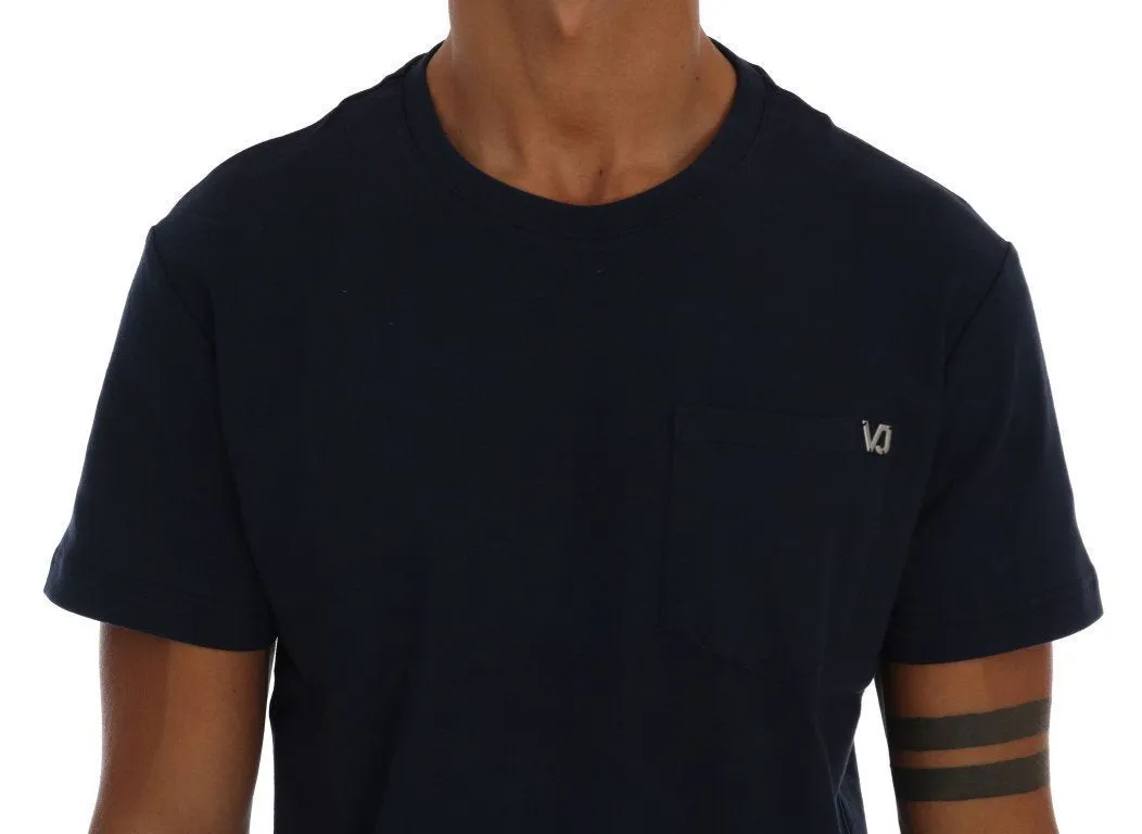 Blue Cotton Crewneck T-Shirt