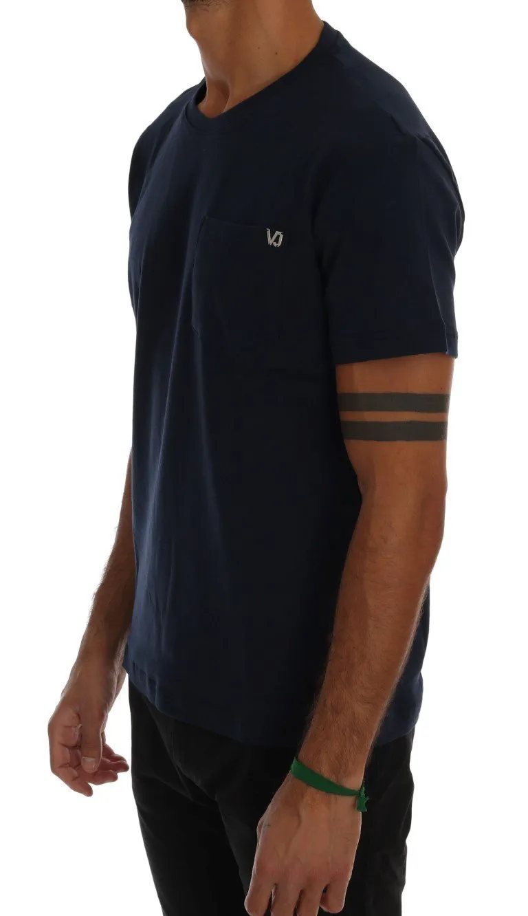 Blue Cotton Crewneck T-Shirt