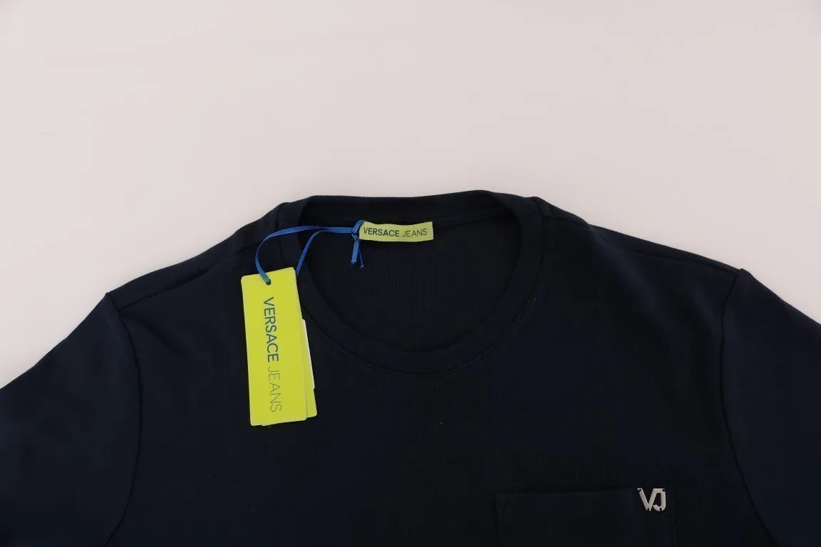 Blue Cotton Crewneck T-Shirt