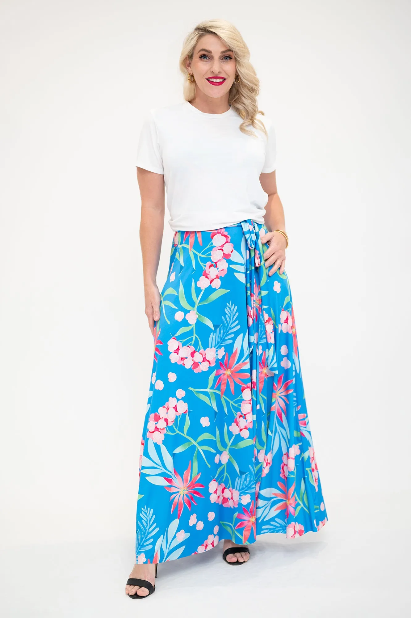 Blue Hydrangea - Wrap Skirt