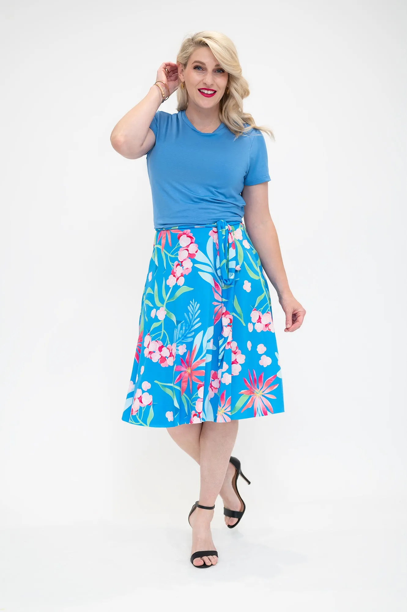 Blue Hydrangea - Wrap Skirt