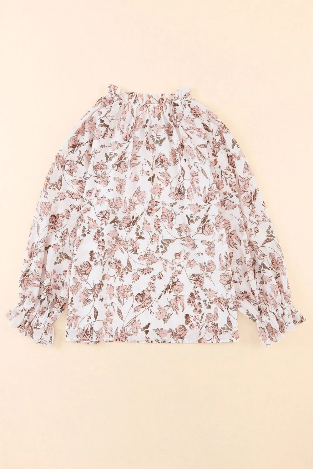 Boho Floral Split Bubble Blouse