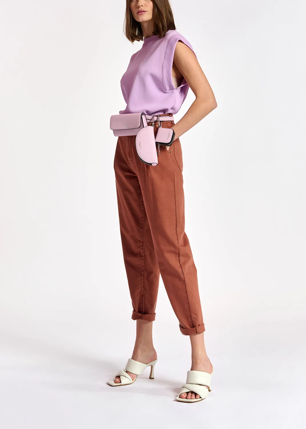 Brown denim boyfriend jeans