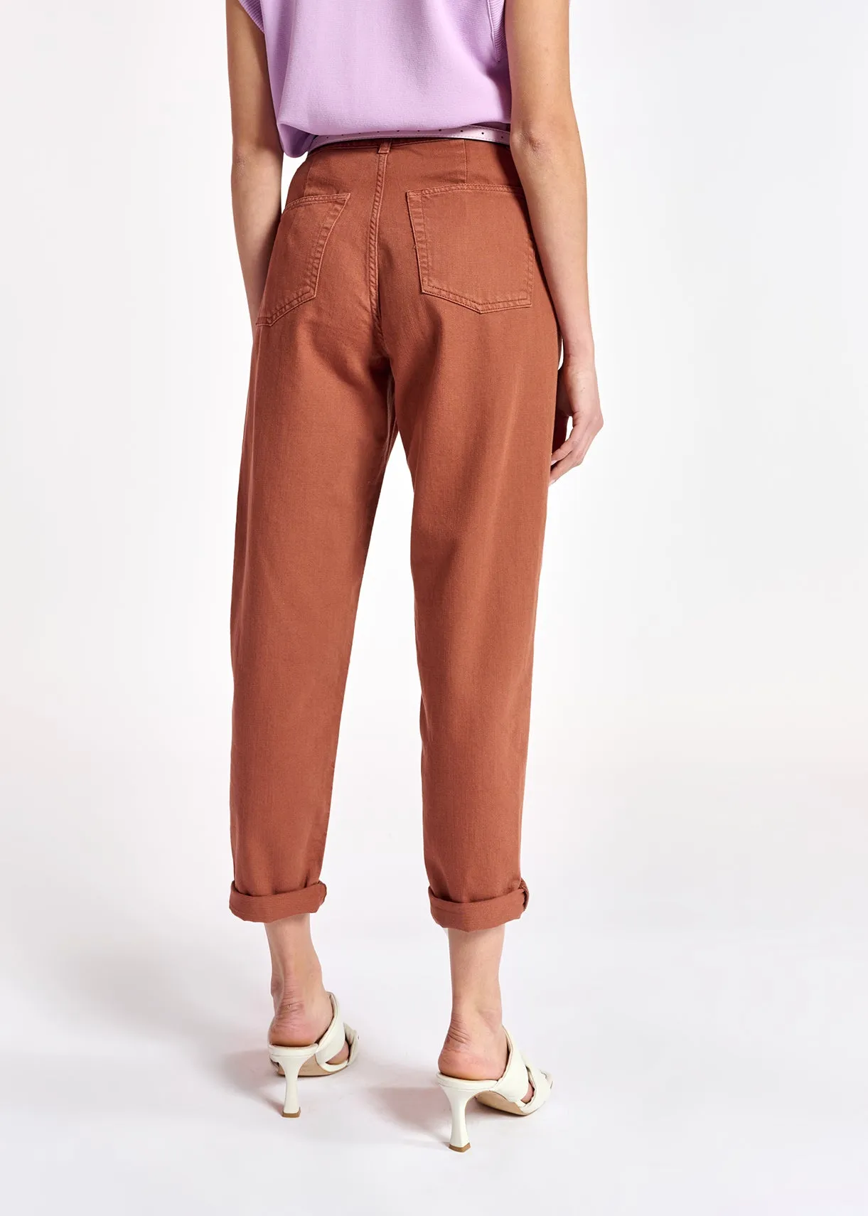 Brown denim boyfriend jeans