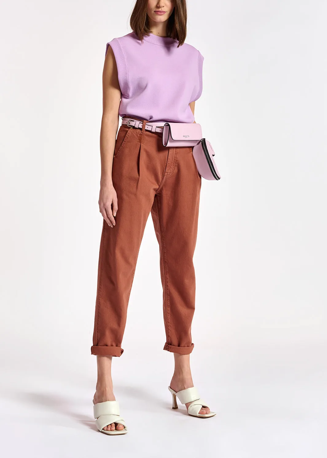Brown denim boyfriend jeans