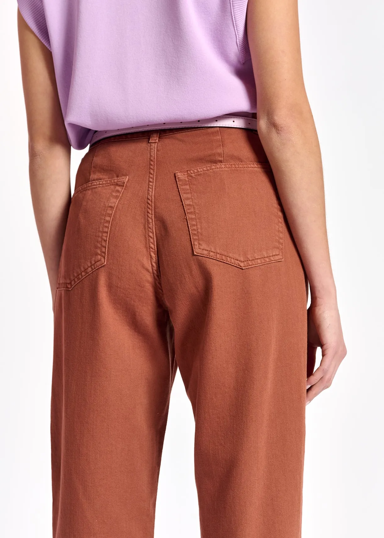 Brown denim boyfriend jeans