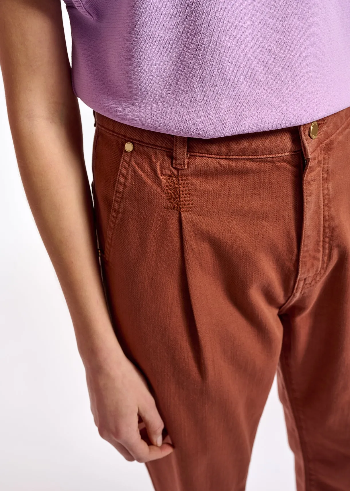 Brown denim boyfriend jeans