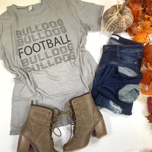 Bulldog Football Taupe Graphic Tee** - Final Sale