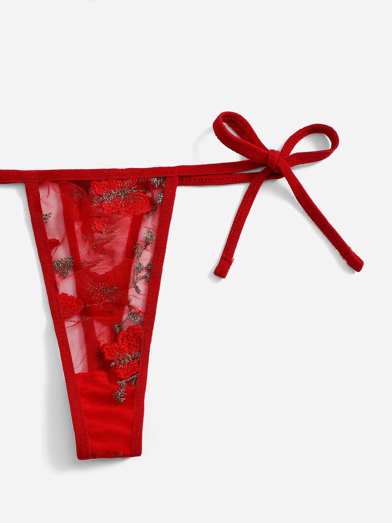 Butterfly Embroidery Mesh Lingerie Set