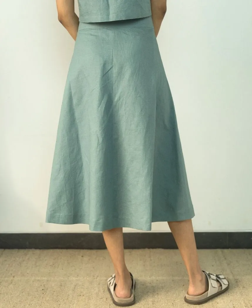 Button Down Midi Skirt