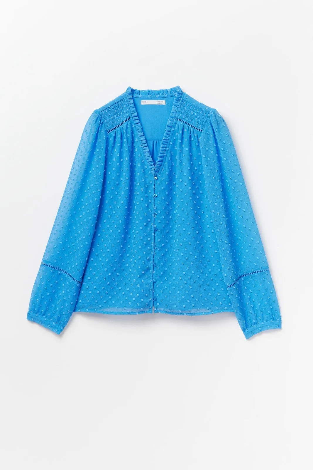 Buttons plumetis shirt - Blue