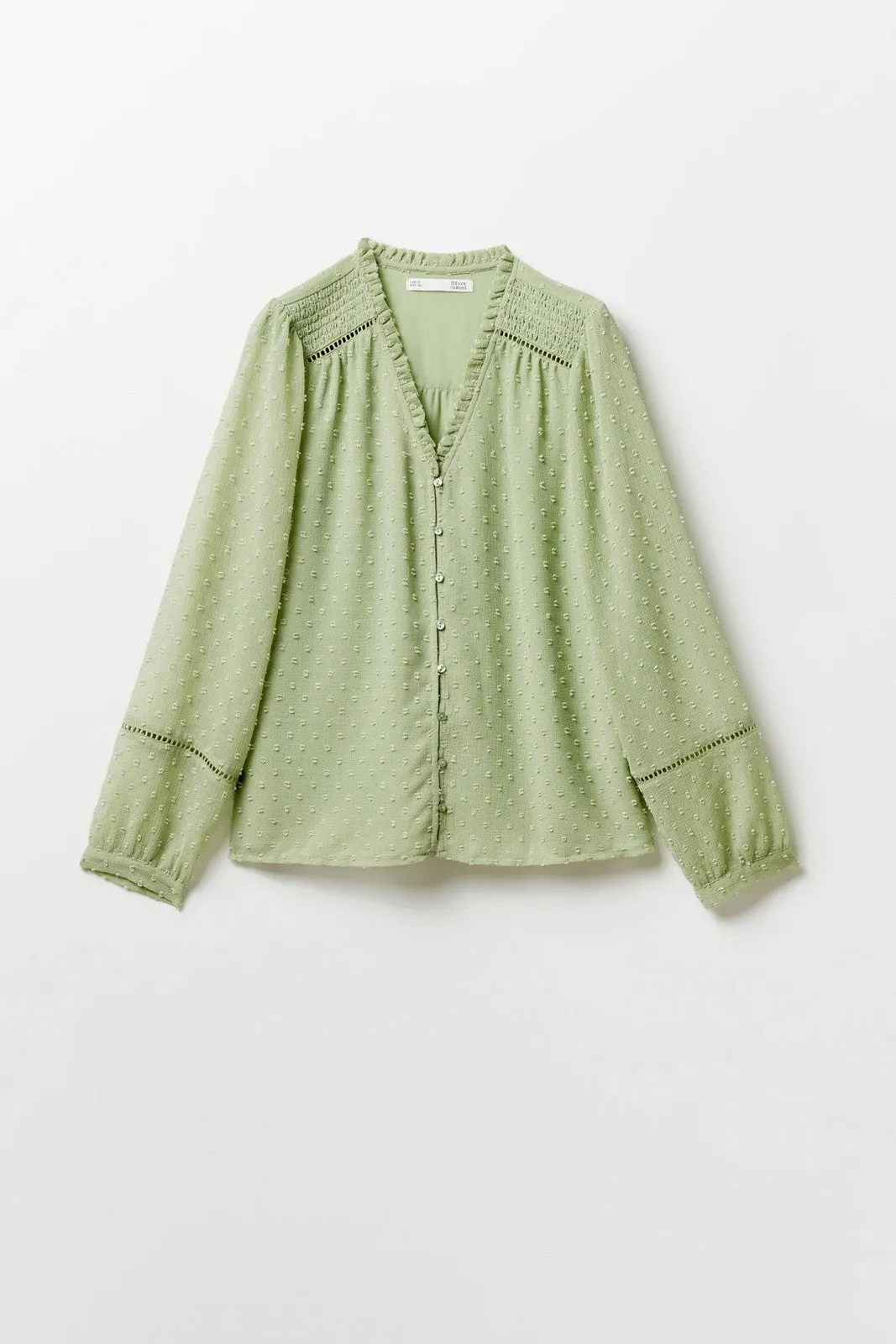 Buttons plumetis shirt - Light Green
