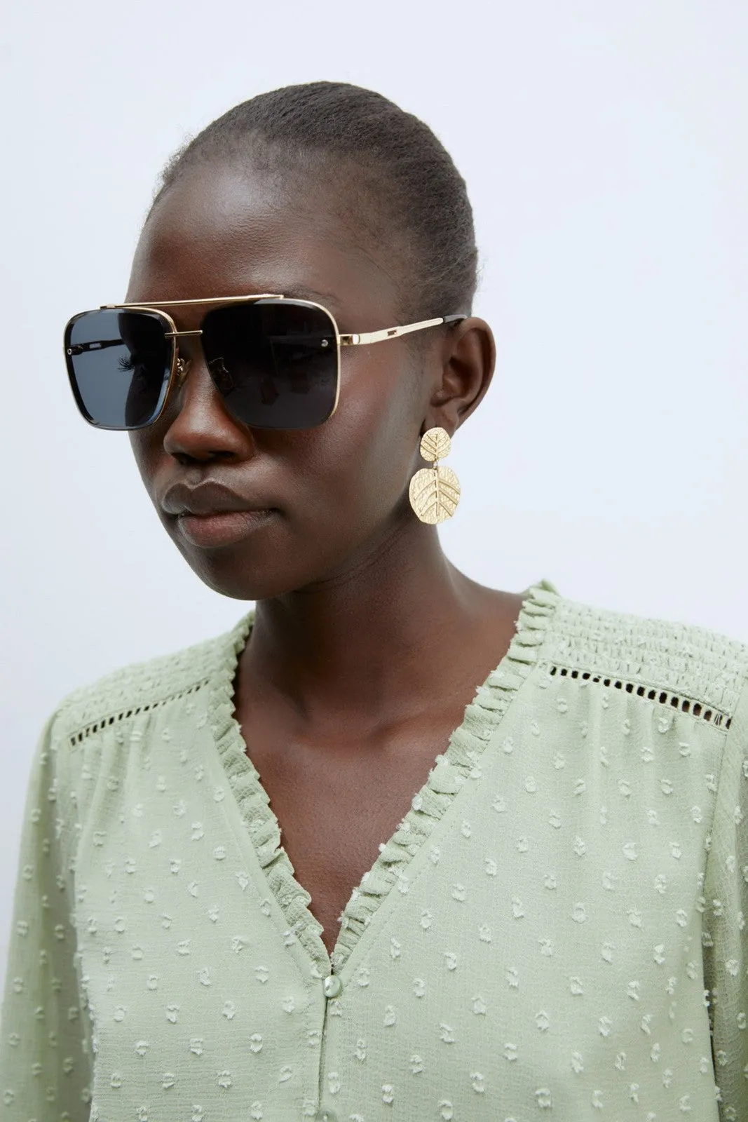 Buttons plumetis shirt - Light Green
