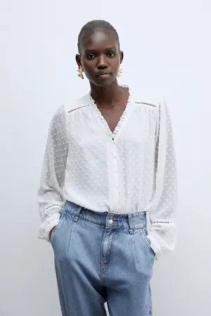 Buttons plumetis shirt - White