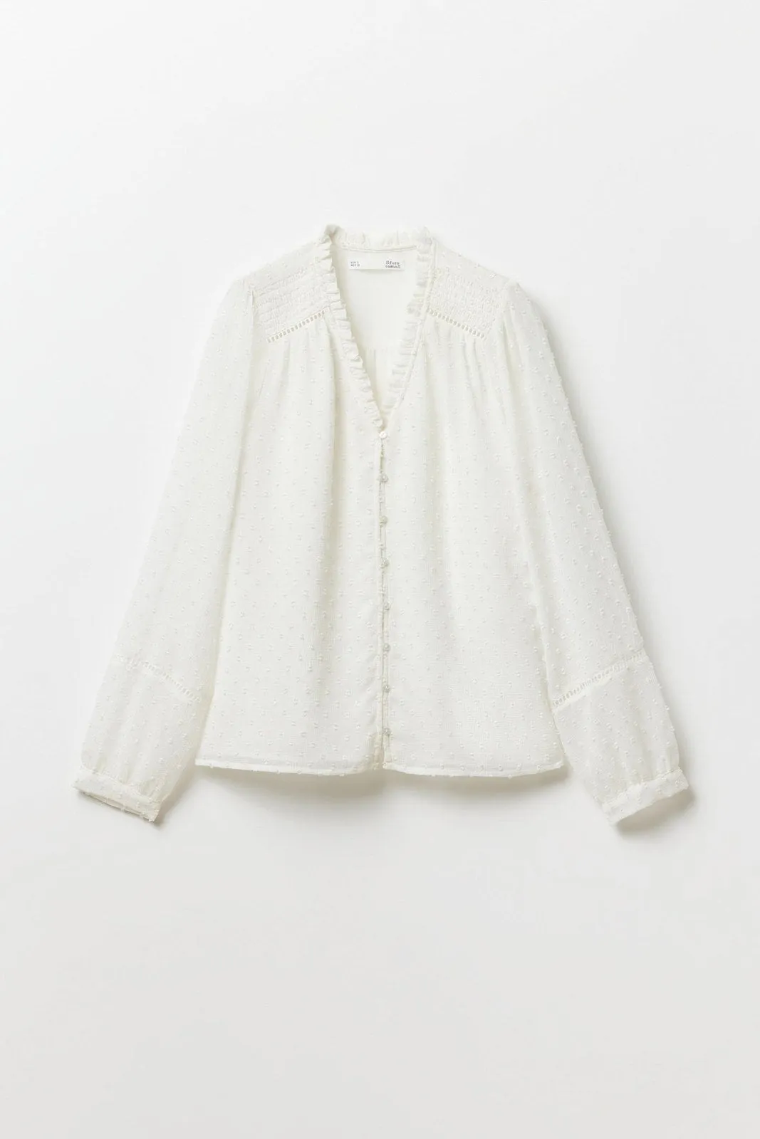 Buttons plumetis shirt - White